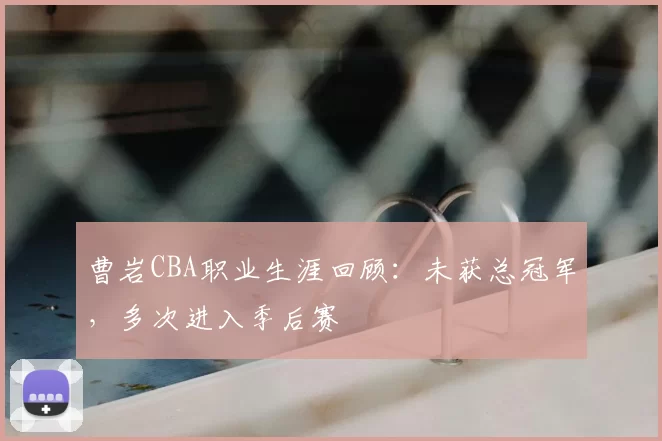曹岩CBA职业生涯回顾：未获总冠军，多次进入季后赛